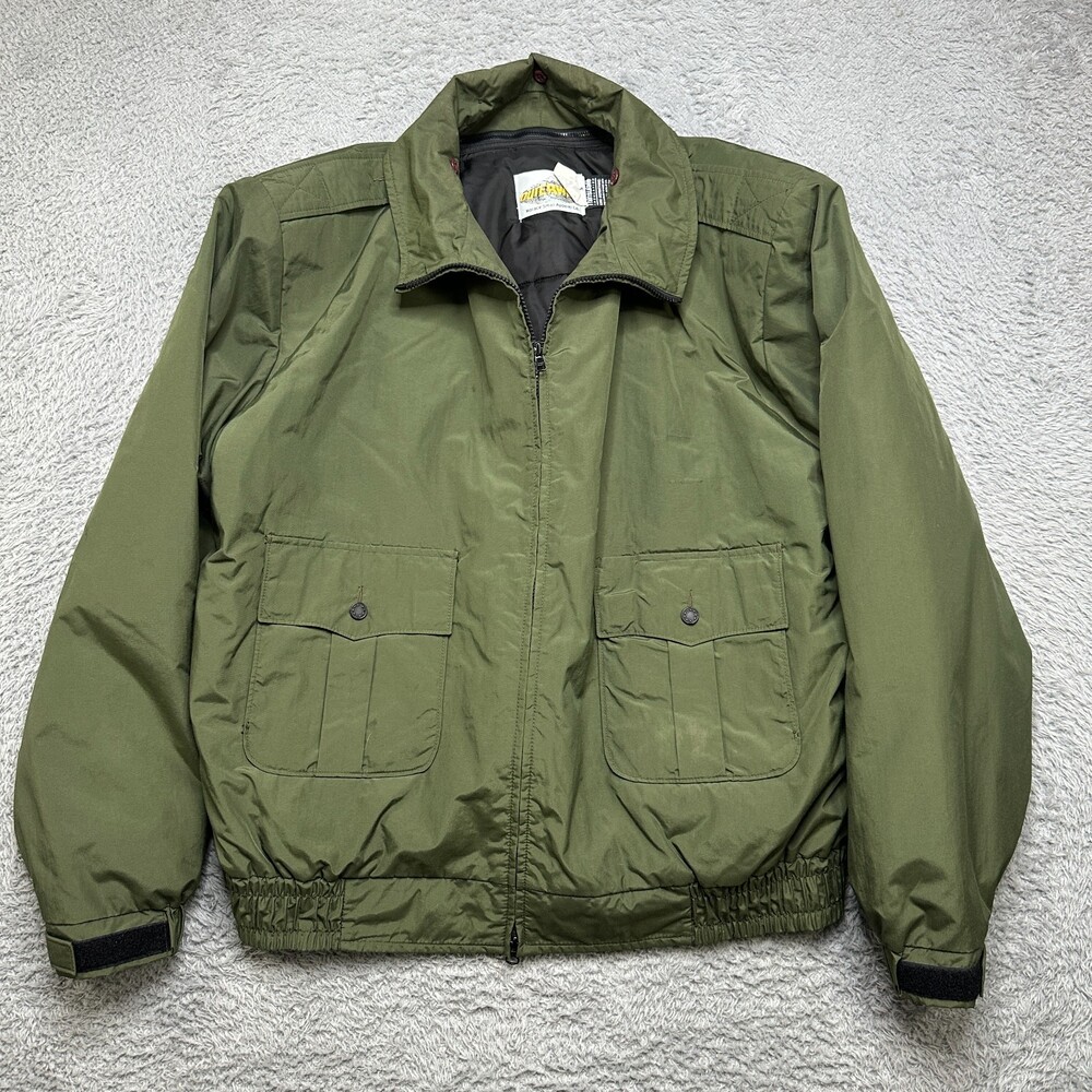 Vintage National Park Service Bomber Jacket Mens XLT Green W/ Liner Waterproof